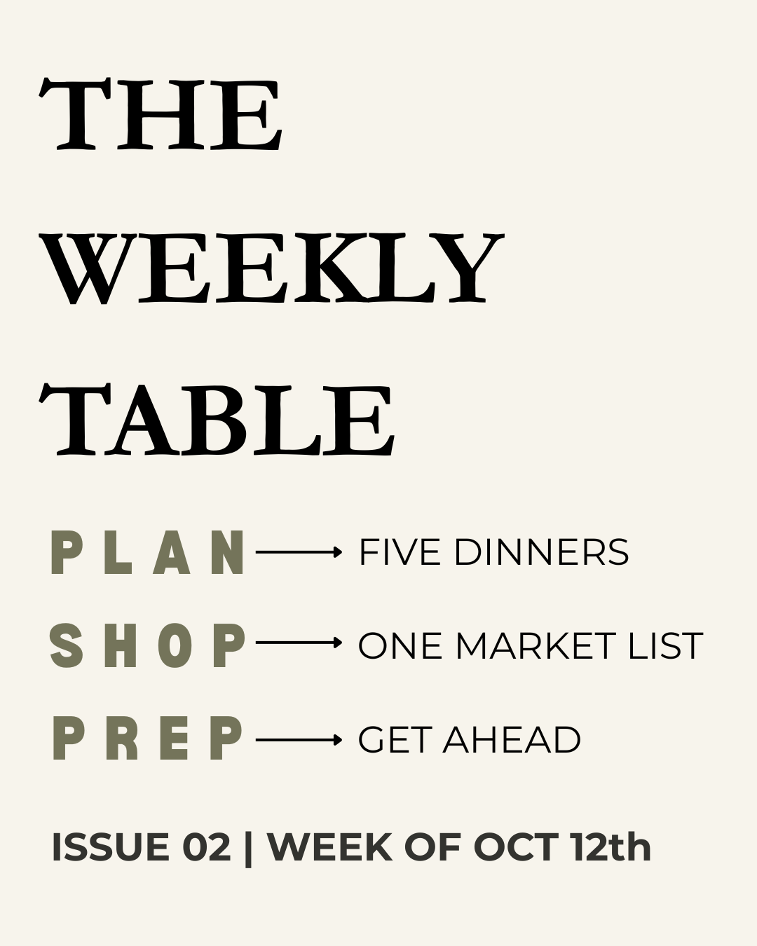 The Weekly Table | Issue 02 - October